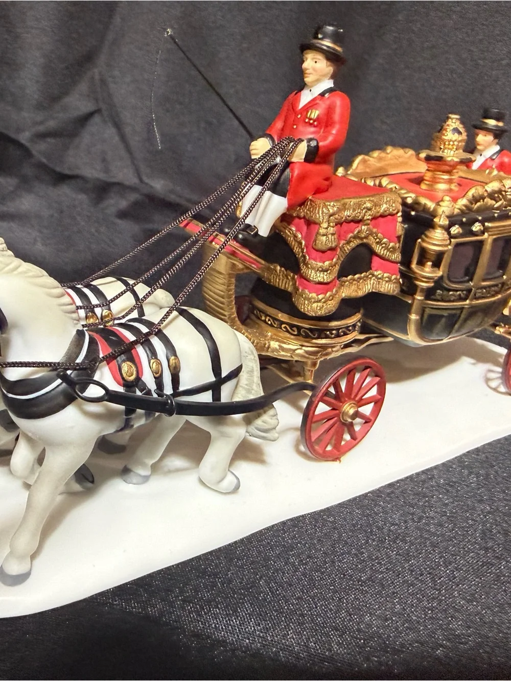 Department 56 Gold and Red Royal Coach with White Horses
